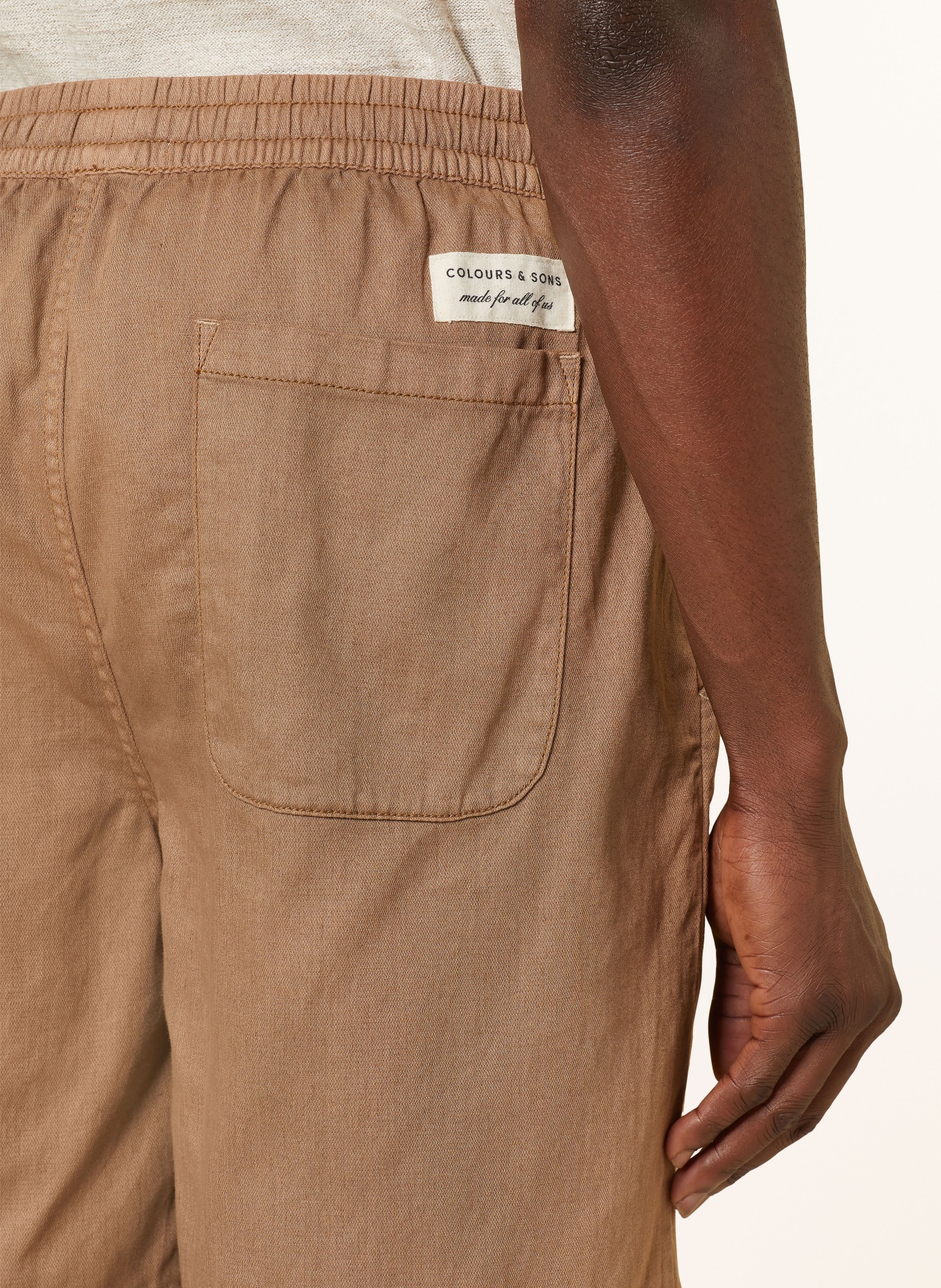 COLOURS & SONS Shorts with linen, Color: BROWN (Image 6)