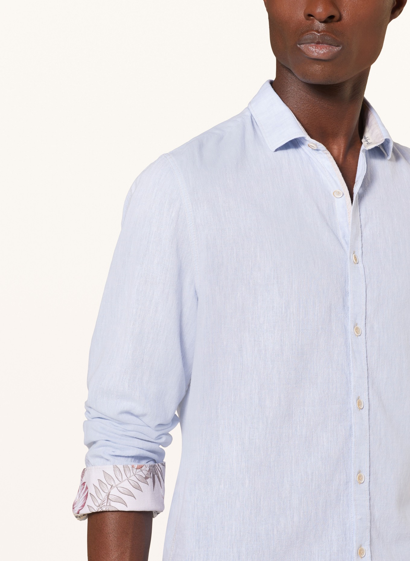 COLOURS & SONS Hemd Regular Fit mit Leinen, Farbe: HELLBLAU (Bild 4)