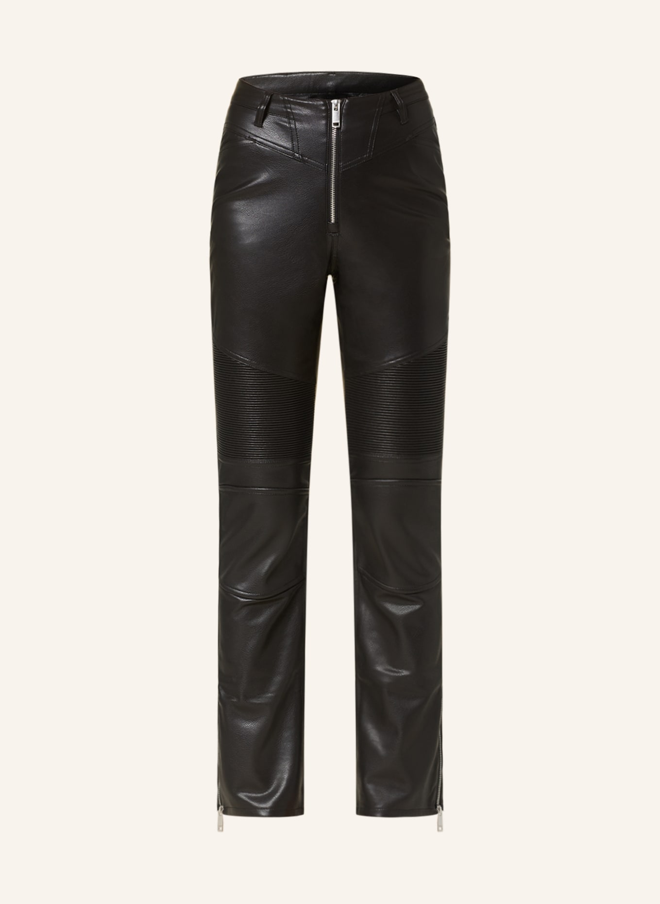 WRSTBHVR Trousers ABBY in leather look, Color: BLACK (Image 1)