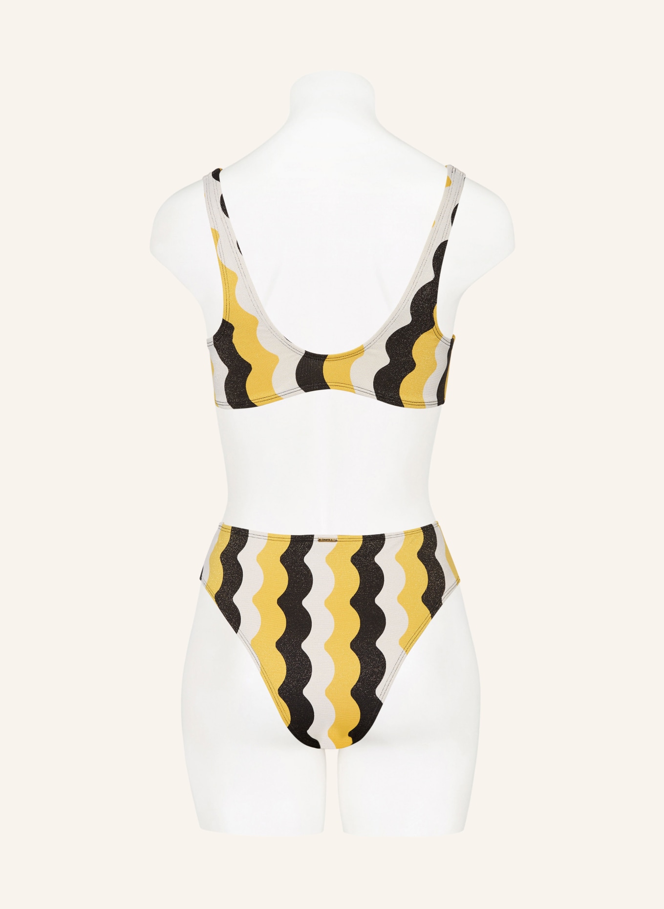 O'NEILL Bralette bikini BEACH VINTAGE with glitter thread, Color: BLACK/ WHITE/ YELLOW (Image 3)