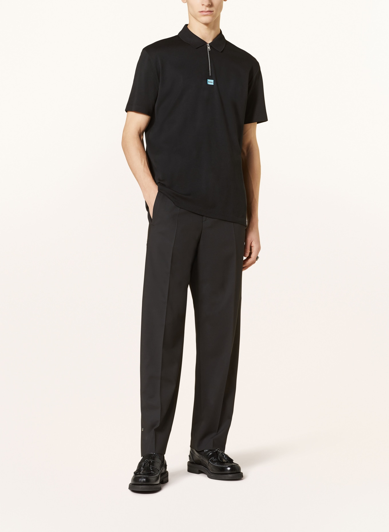 HUGO Jersey-Poloshirt DERESOM Regular Fit, Farbe: SCHWARZ (Bild 2)