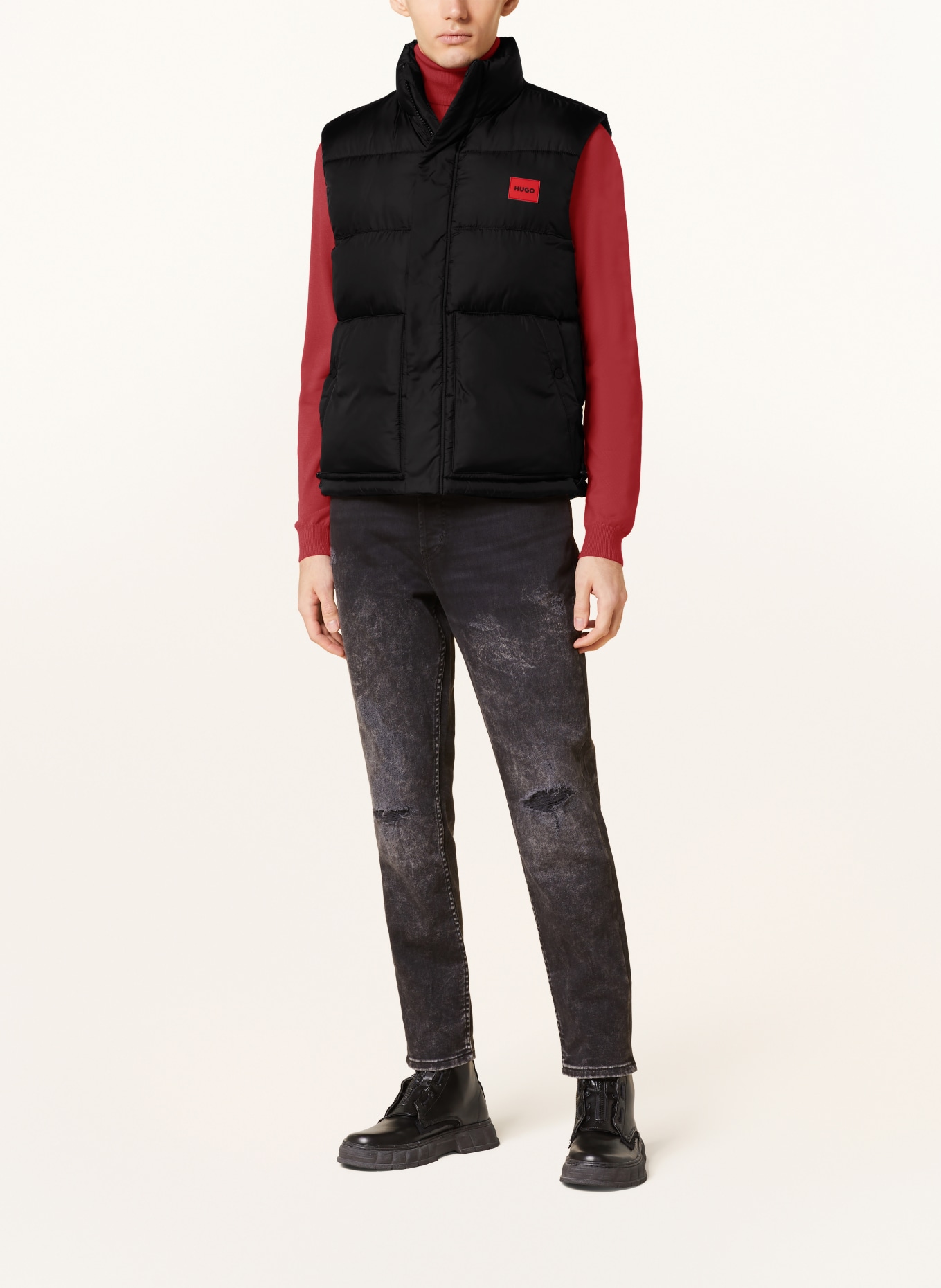 HUGO Quilted vest BALTINO, Color: BLACK (Image 2)