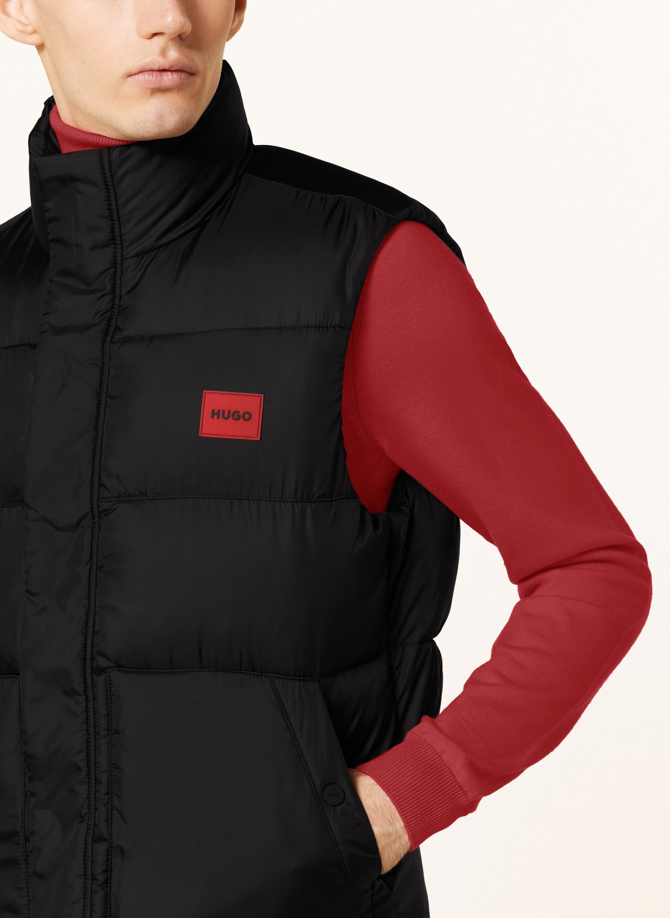 HUGO Quilted vest BALTINO, Color: BLACK (Image 4)