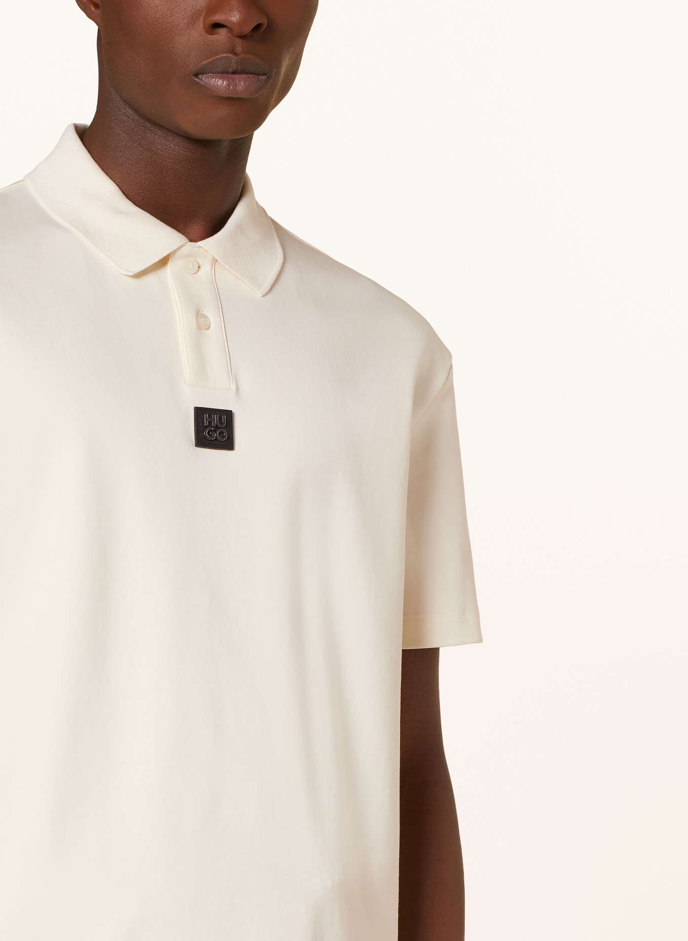 HUGO Jersey polo shirt DEABONO regular fit, Color: ECRU (Image 4)