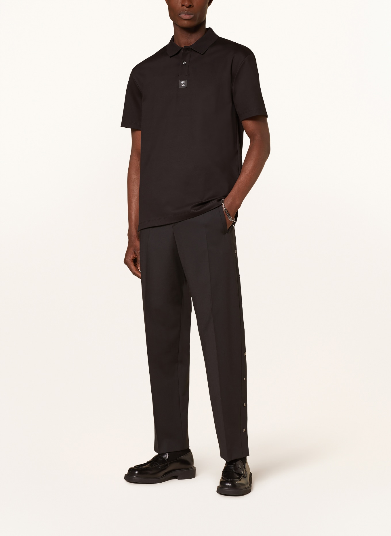 HUGO Jersey-Poloshirt DEABONO Regular Fit, Farbe: SCHWARZ (Bild 2)