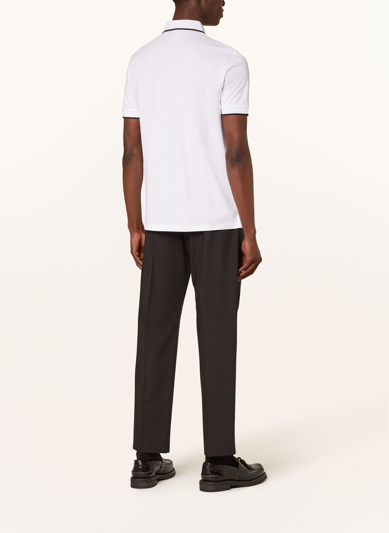 HUGO Piqué polo shirt DERESINO Slim fit, Color: WHITE (Image 3)