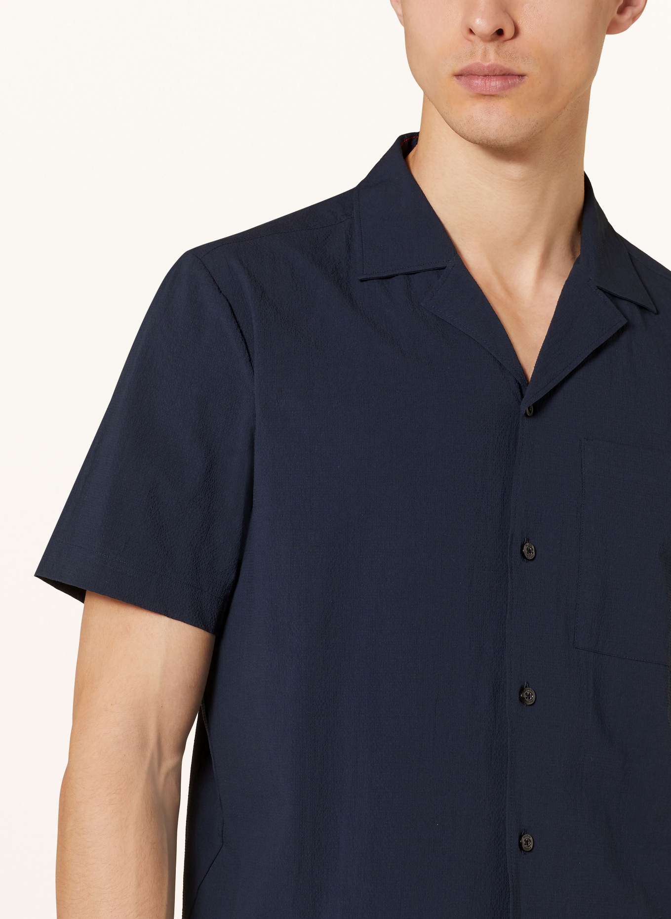 HUGO Short sleeve shirt ELLINO straight fit, Color: DARK BLUE (Image 4)