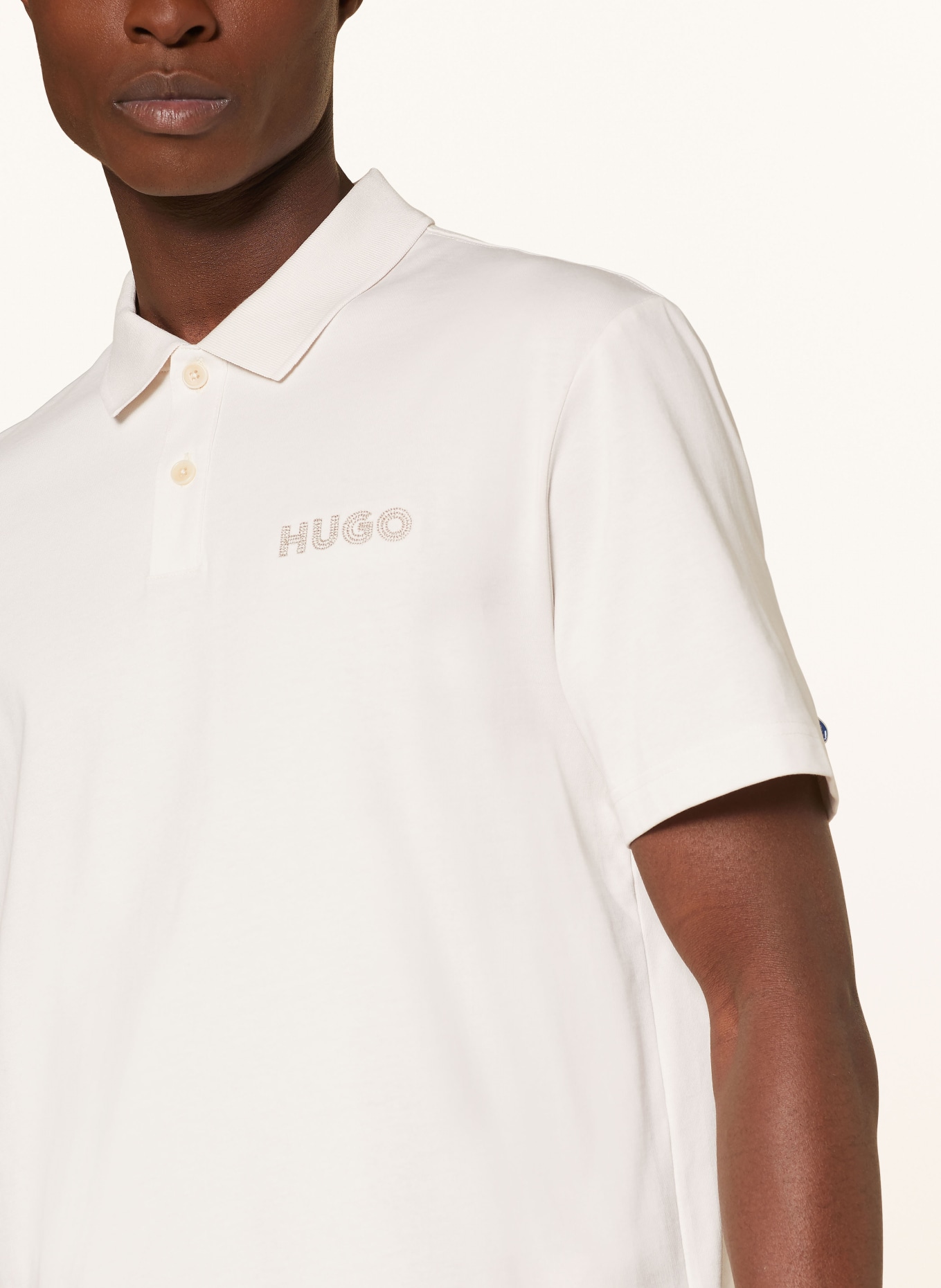 HUGO Jersey polo shirt DROCHOLO, Color: ECRU (Image 4)