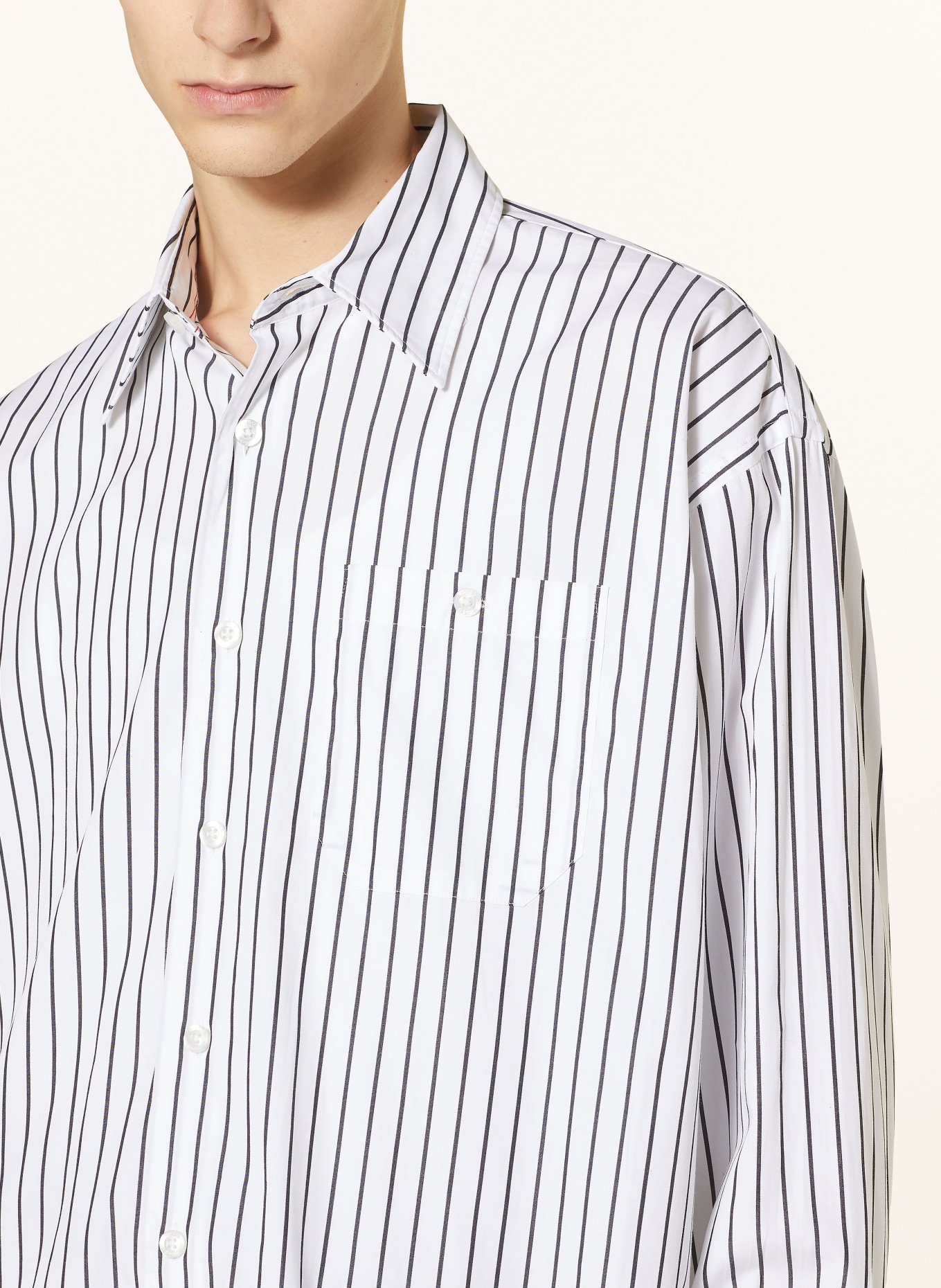 HUGO Shirt EMAIO oversized fit, Color: WHITE/ DARK BLUE (Image 4)