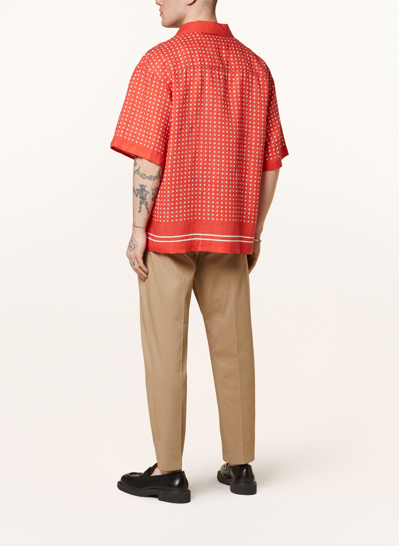 HUGO Koszula z klapami EGEENO comfort fit, Kolor: CZERWONY/ BIAŁY (Obrazek 3)
