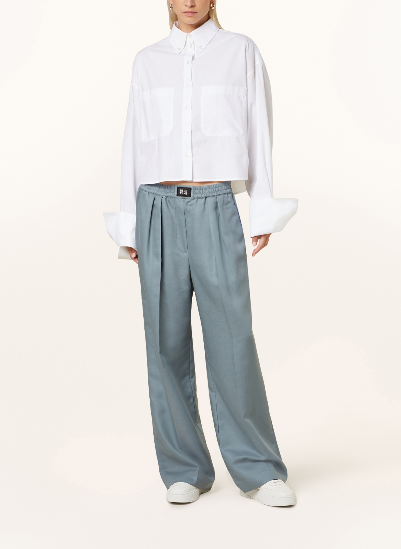 black palms Oversized shirt blouse WOLLY, Color: WHITE (Image 2)