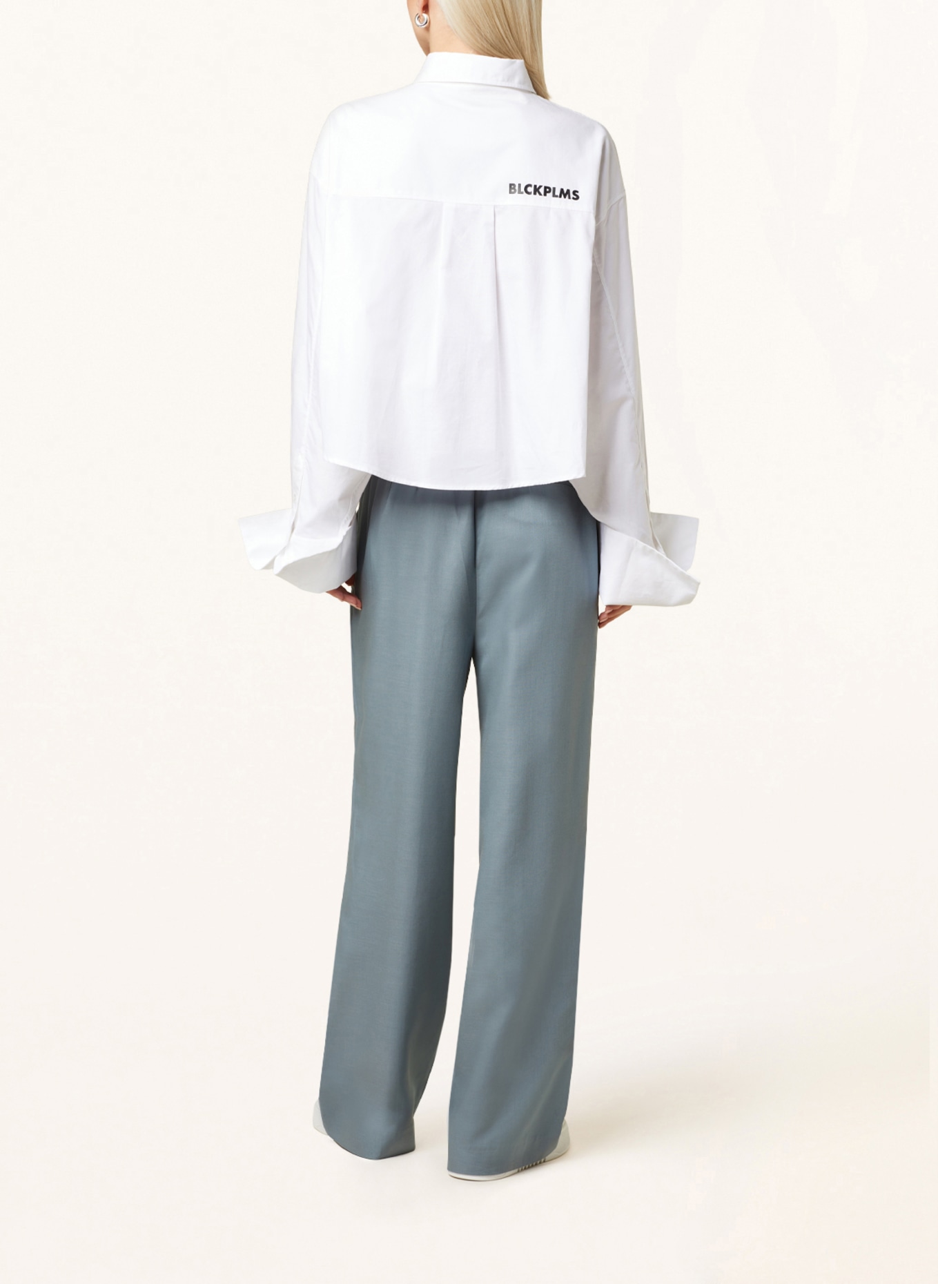 black palms Oversized shirt blouse WOLLY, Color: WHITE (Image 3)