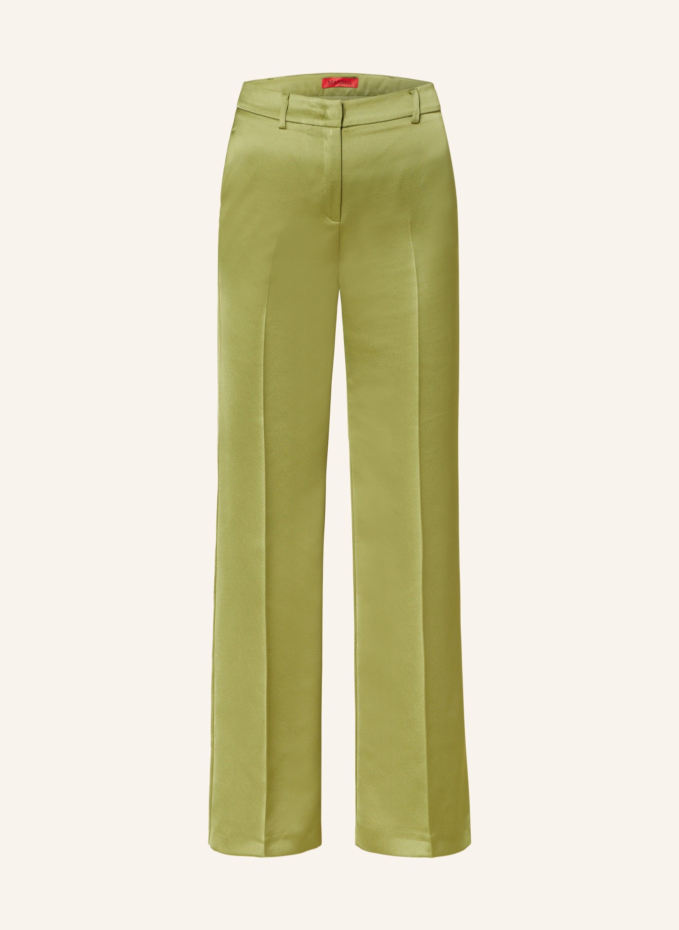 MAX & Co. Wide leg trousers STEFY made of satin, Color: LIGHT GREEN (Image 1)