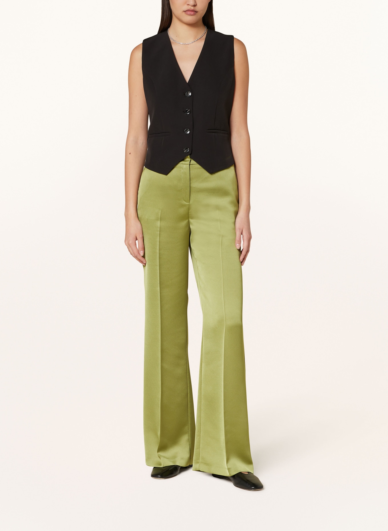 MAX & Co. Wide leg trousers STEFY made of satin, Color: LIGHT GREEN (Image 2)