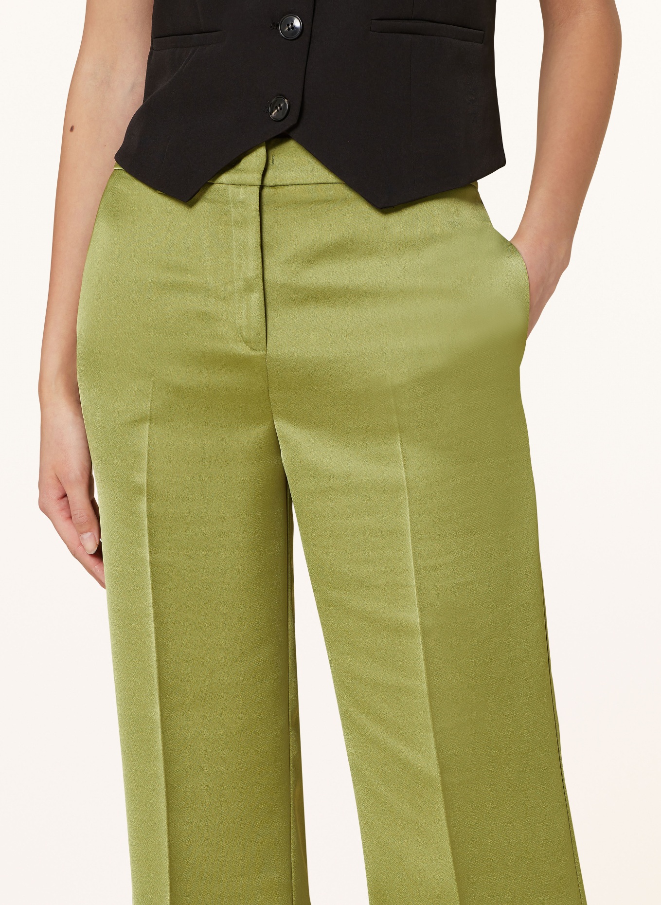 MAX & Co. Wide leg trousers STEFY made of satin, Color: LIGHT GREEN (Image 5)
