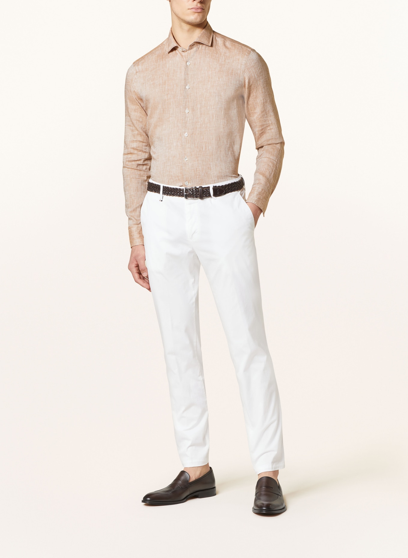 OLYMP SIGNATURE Leinenhemd Tailored Fit, Farbe: HELLBRAUN (Bild 2)