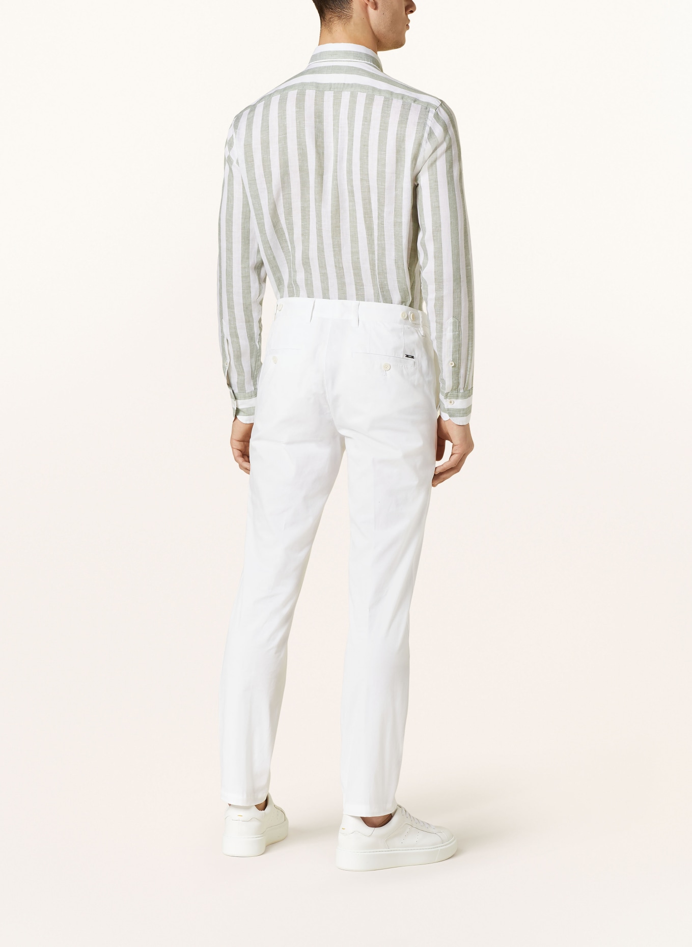 OLYMP SIGNATURE Leinenhemd Tailored Fit, Farbe: HELLGRÜN/ CREME (Bild 3)