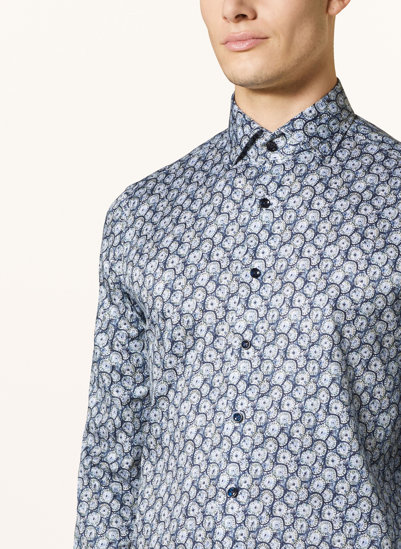 OLYMP SIGNATURE Hemd tailored fit, Farbe: OLIV/ BLAU/ WEISS (Bild 4)