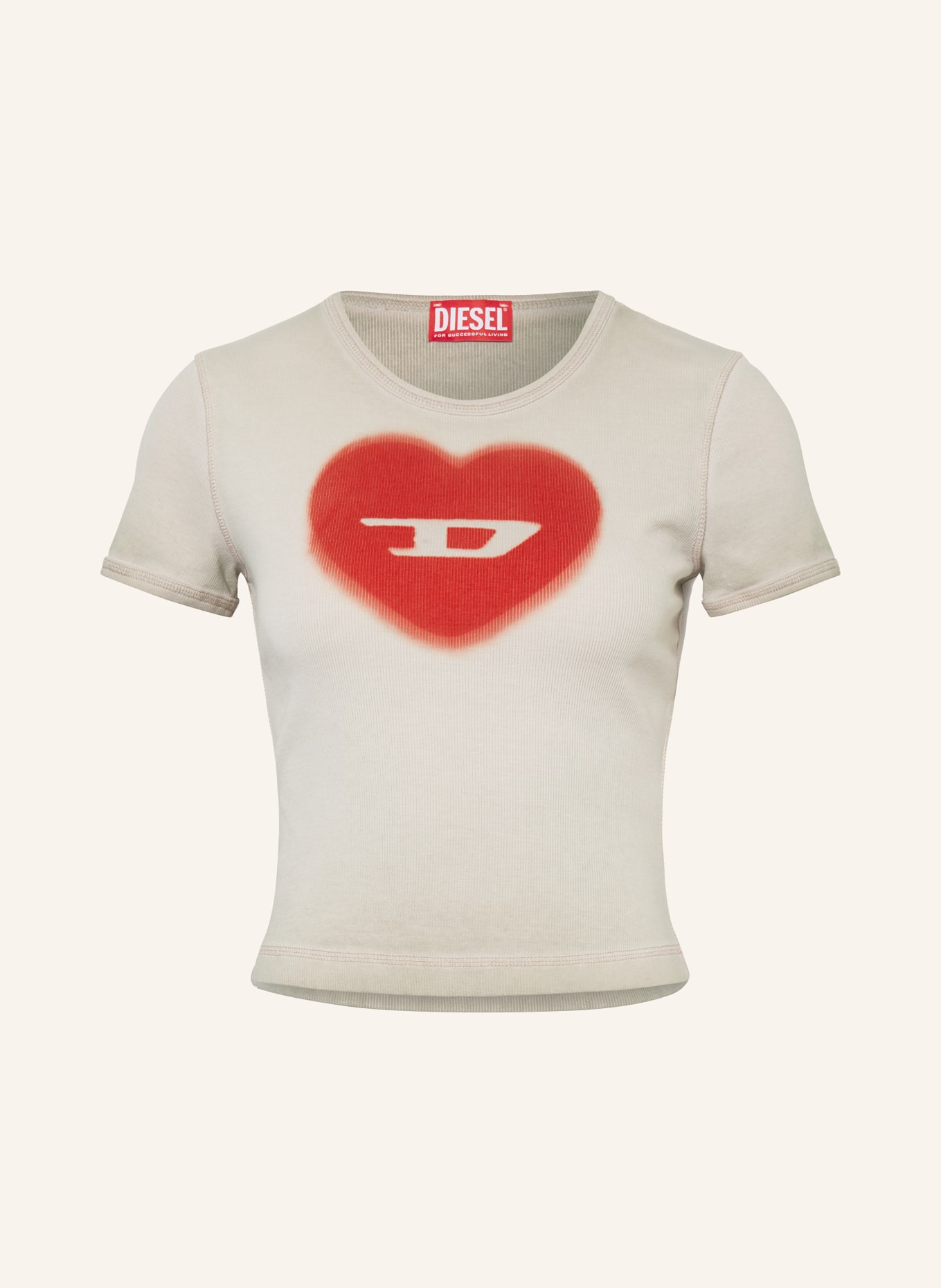 DIESEL Cropped shirt T-ELE, Color: BEIGE (Image 1)