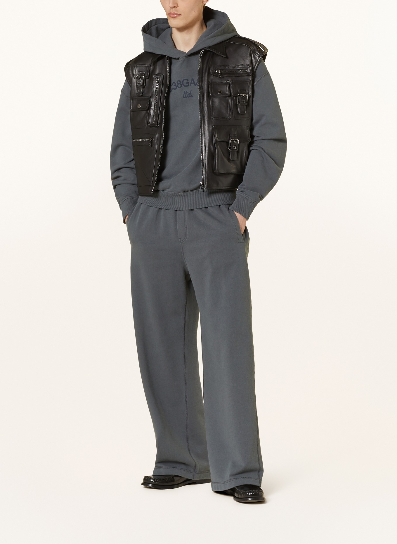 DOLCE & GABBANA Leather vest, Color: BLACK (Image 2)