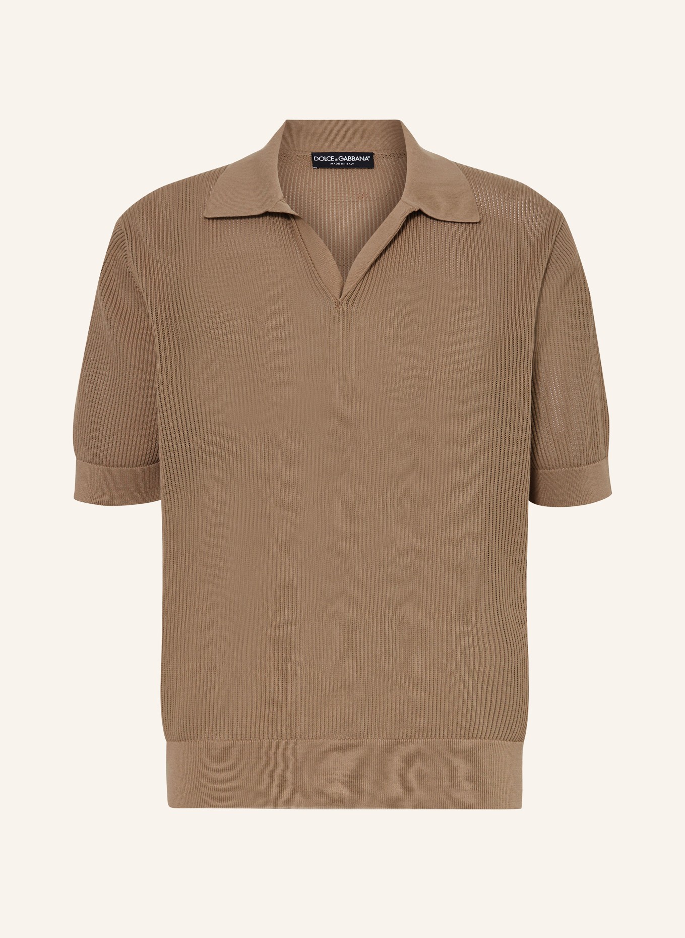 DOLCE & GABBANA Knitted polo shirt, Color: BEIGE (Image 1)