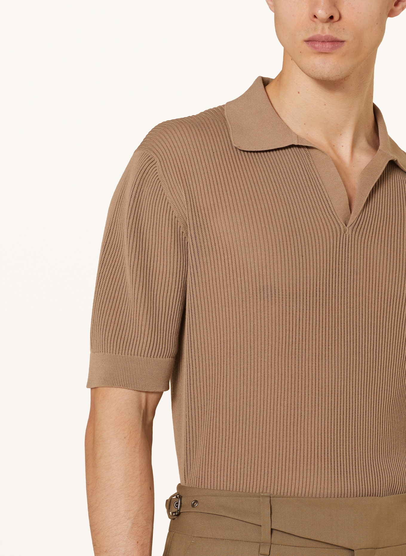 DOLCE & GABBANA Knitted polo shirt, Color: BEIGE (Image 4)