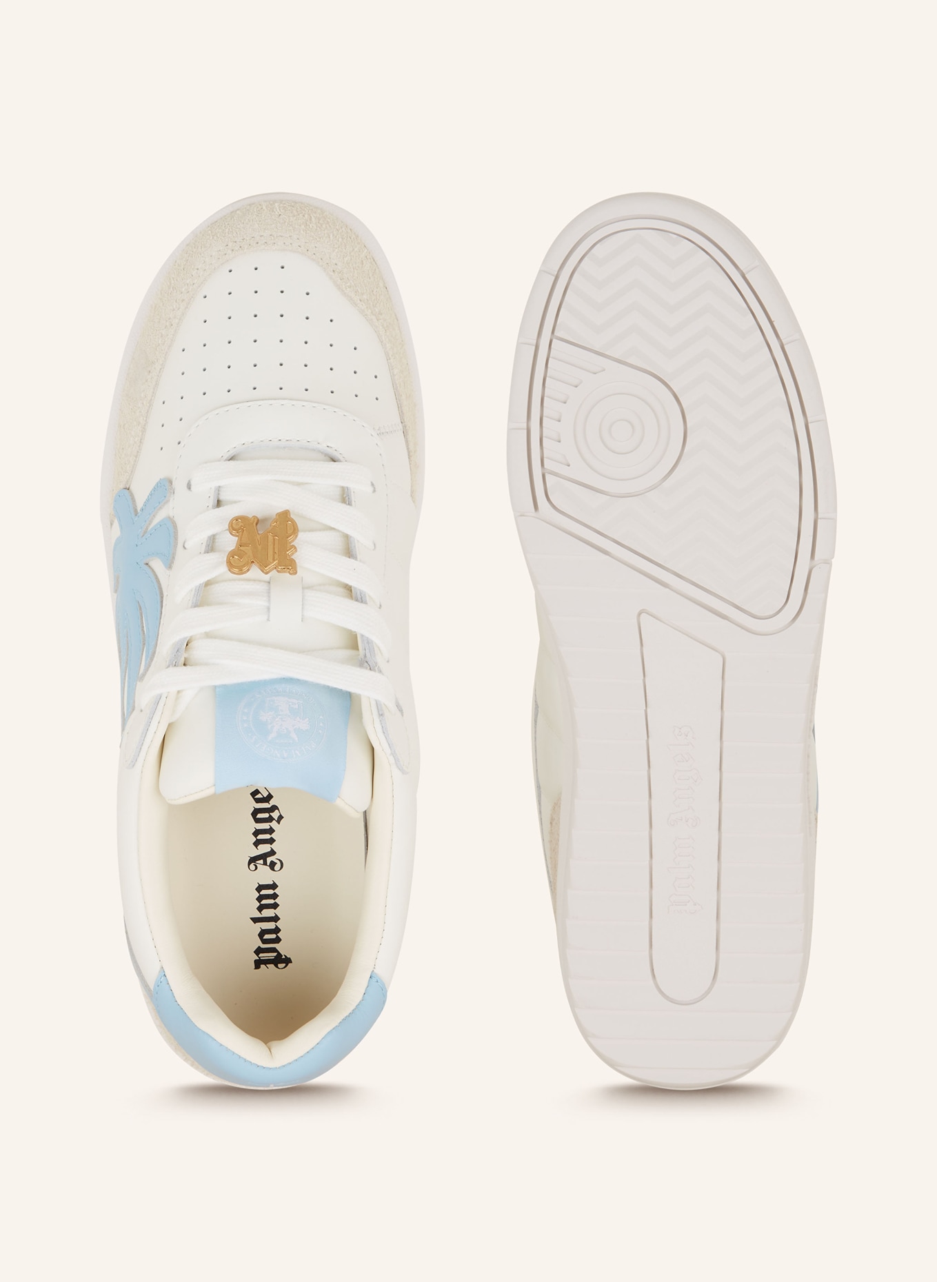 Palm Angels Sneakers UNIVERSITY, Color: WHITE/ CREAM/ LIGHT BLUE (Image 5)
