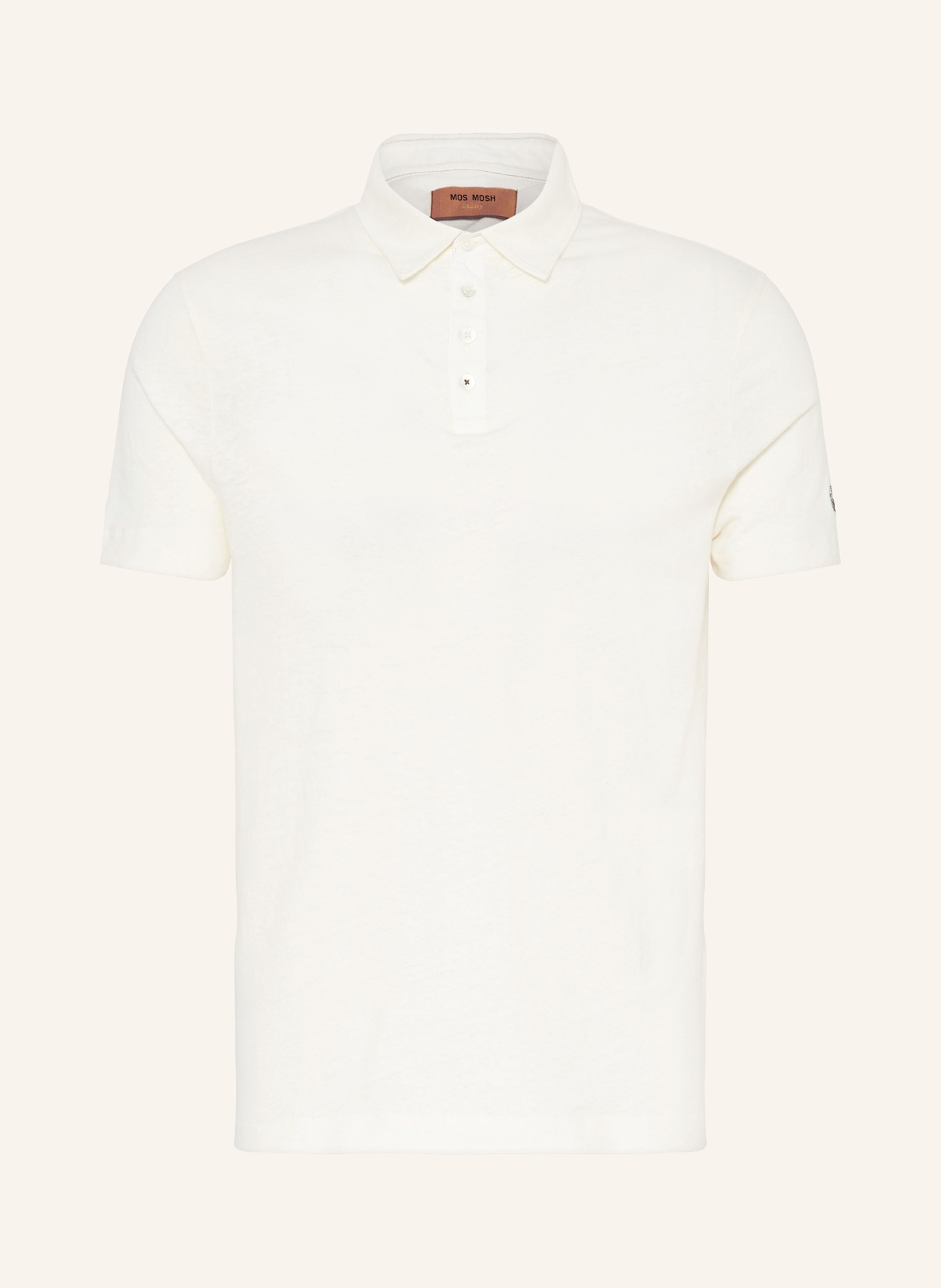 MOS MOSH Gallery Jersey polo shirt MMGPAUL with linen, Color: ECRU (Image 1)