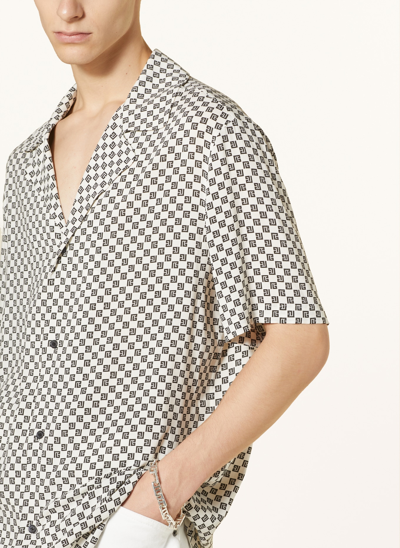 BALMAIN Resorthemd Regular Fit, Farbe: WEISS/ SCHWARZ (Bild 4)