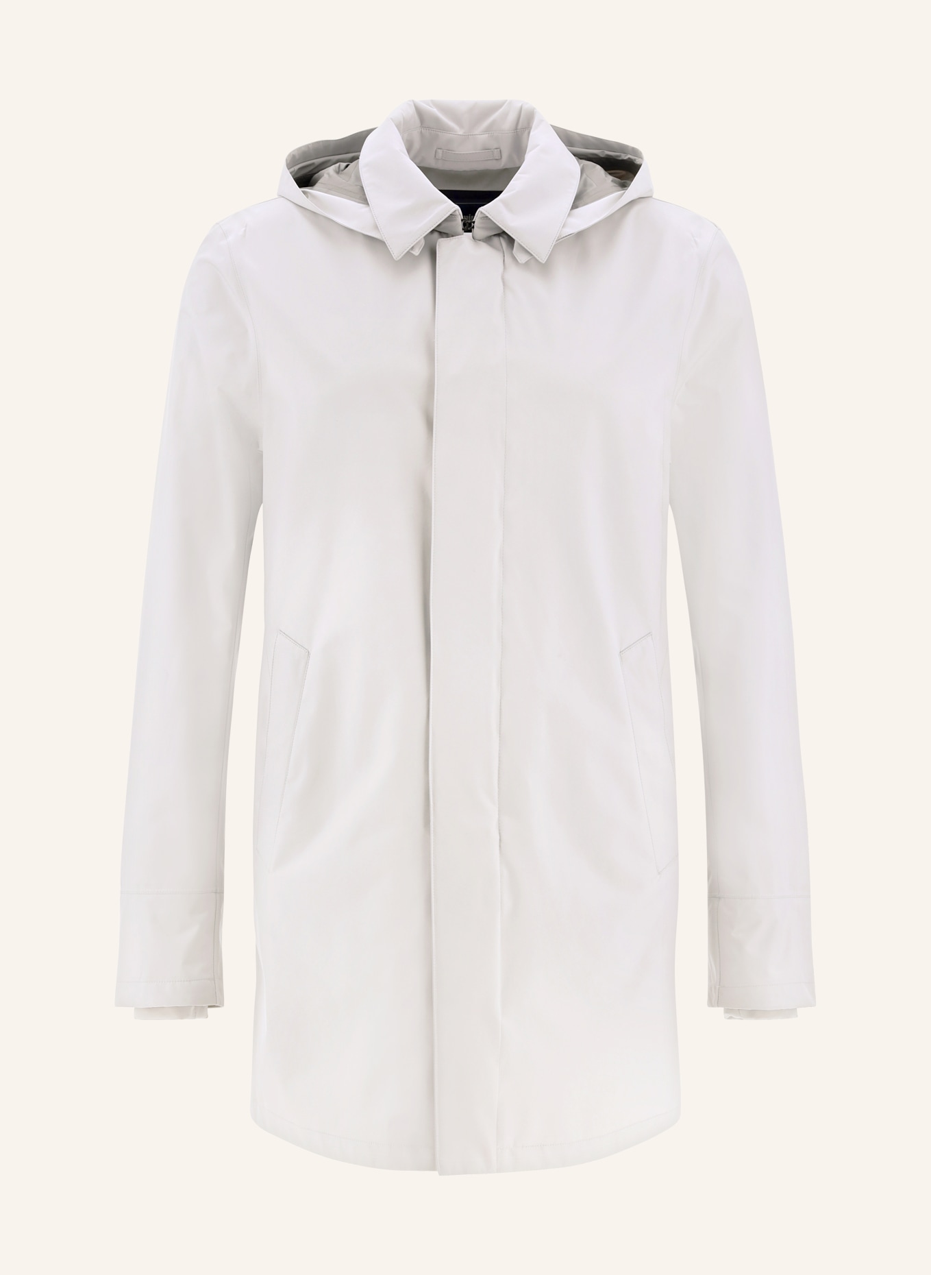 HERNO LAMINAR Rain jacket with detachable hood, Color: LIGHT GRAY (Image 1)