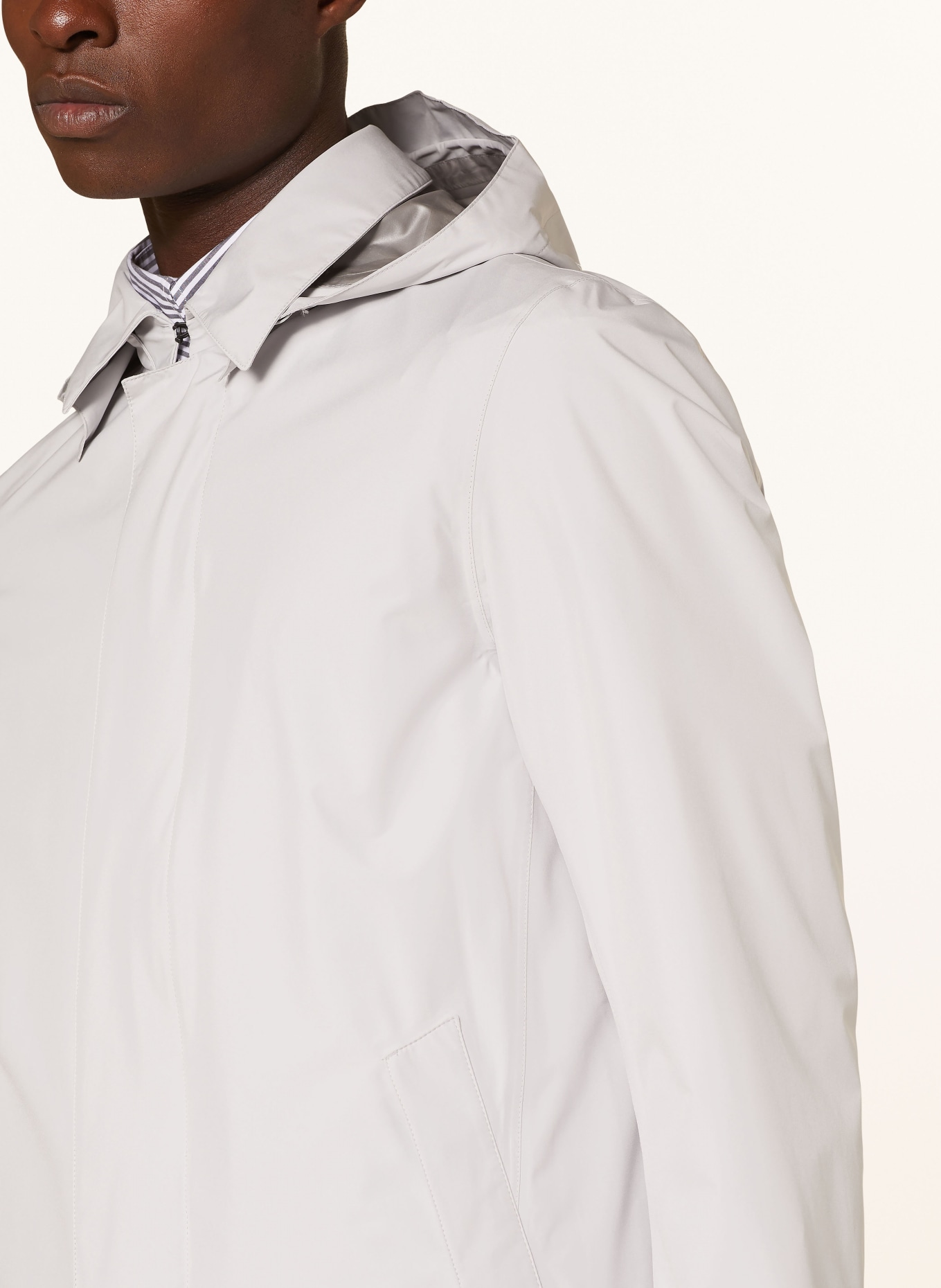 HERNO LAMINAR Rain jacket with detachable hood, Color: LIGHT GRAY (Image 5)