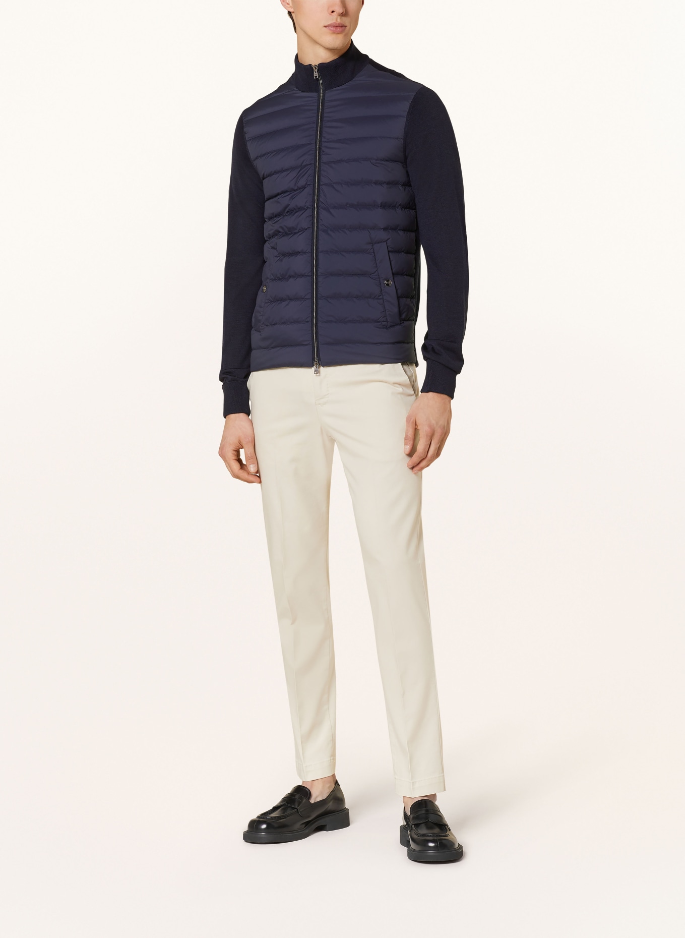 HERNO Cardigan in mixed materials, Color: DARK BLUE (Image 2)