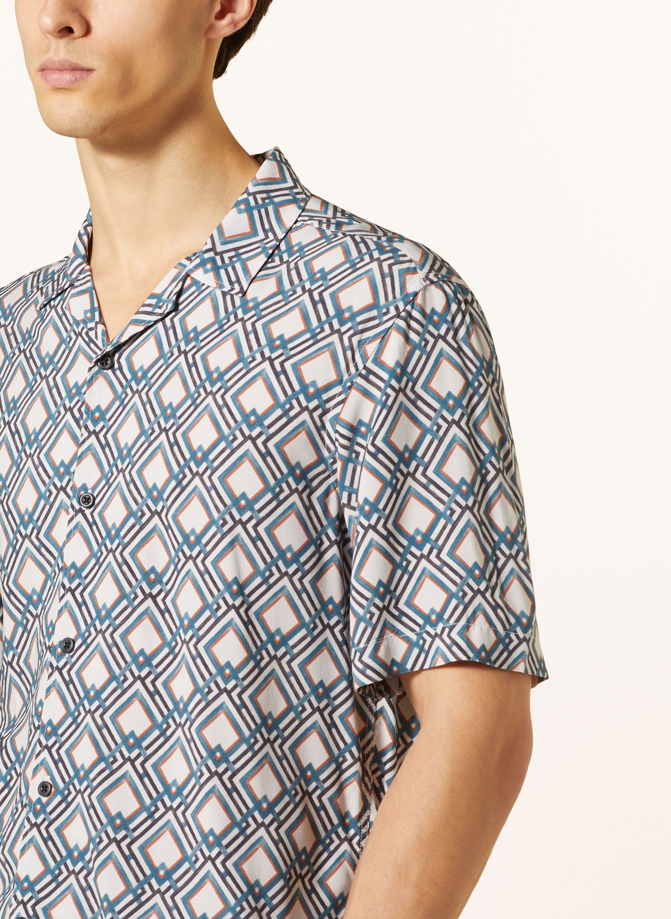 STRELLSON Koszula z klapami CLIRO regular fit, Kolor: JASNOCZARY/ PETROL/ CIEMNOPOMARAŃCZOWY (Obrazek 4)