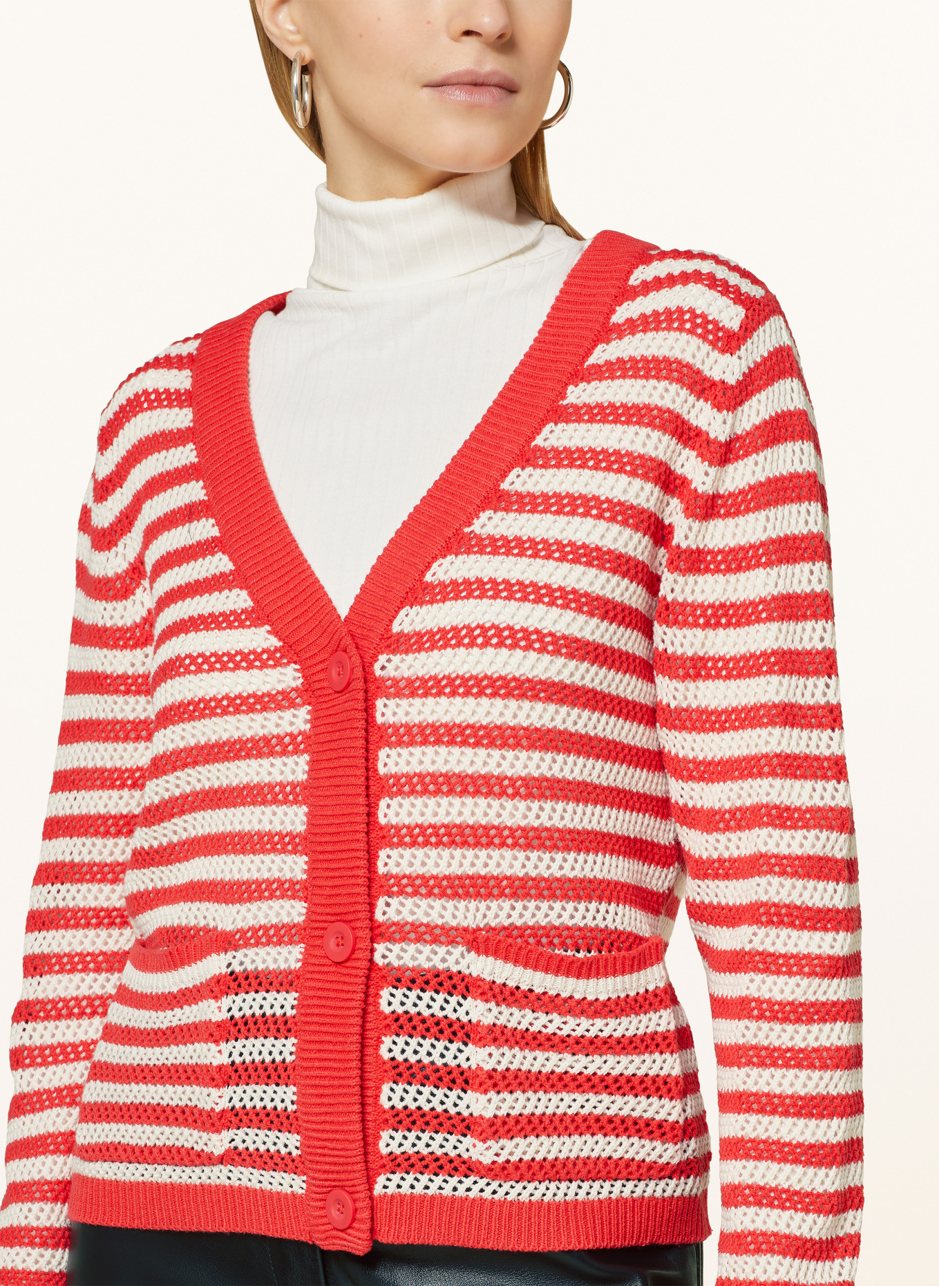 CARTOON Cardigan, Color: WHITE/ RED (Image 4)