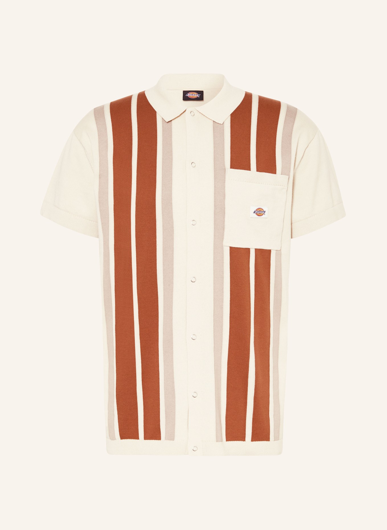 Dickies Knit shirt FIELDALE classic fit, Color: CREAM/ BEIGE/ BROWN (Image 1)