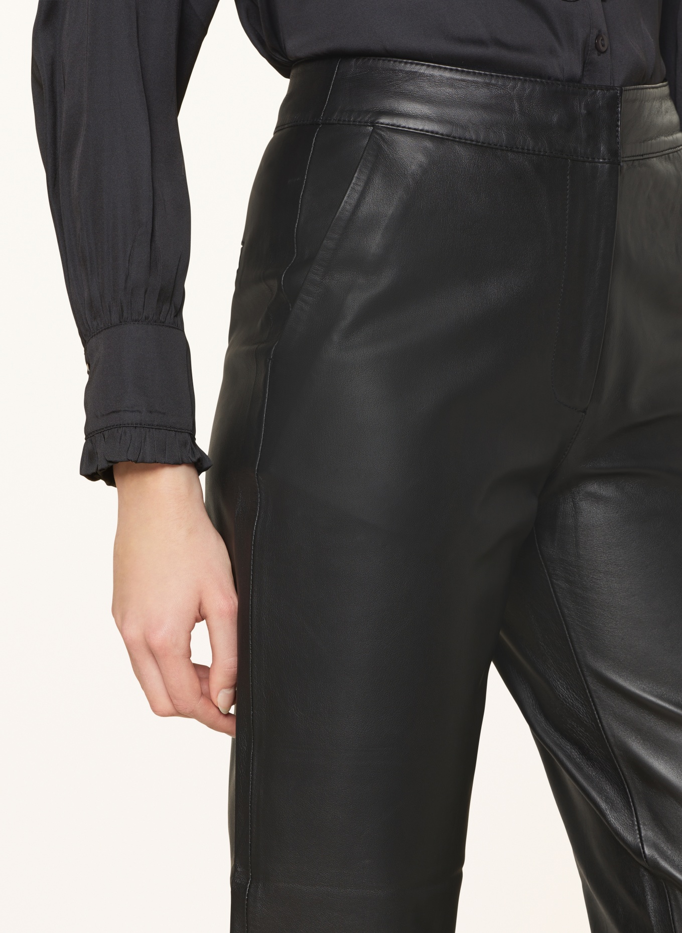 Y.A.S. Leather trousers, Color: BLACK (Image 5)