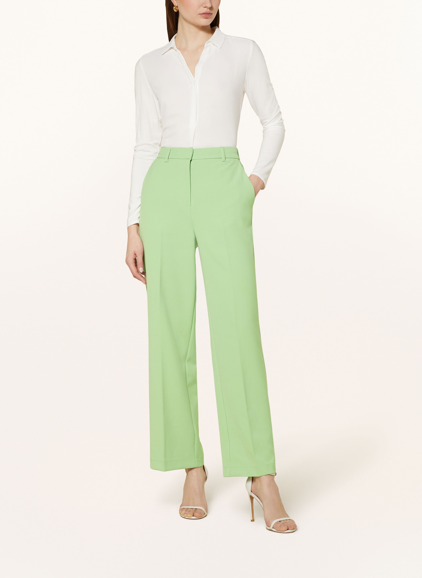 Y.A.S. Wide leg trousers, Color: LIGHT GREEN (Image 2)