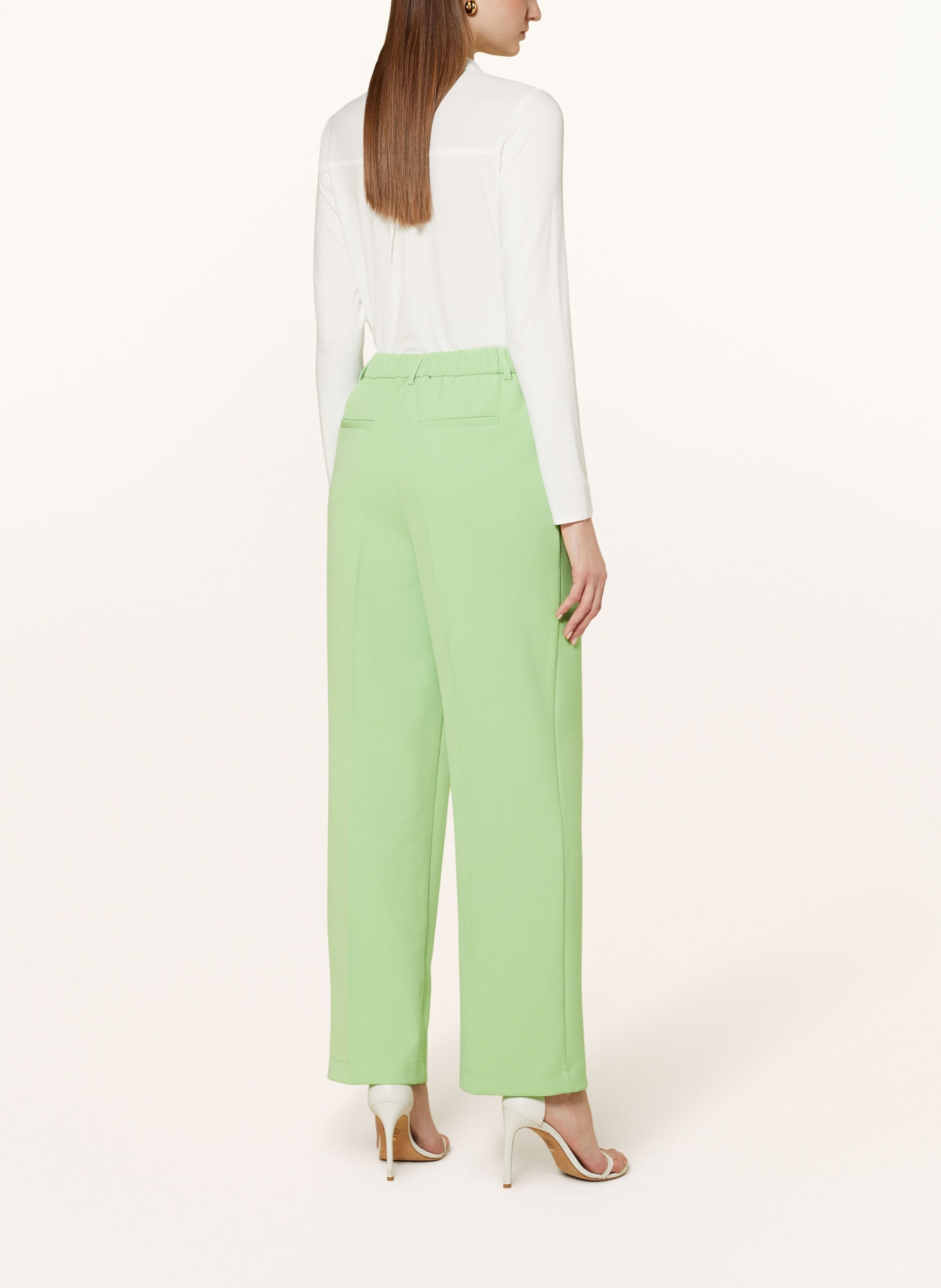 Y.A.S. Wide leg trousers, Color: LIGHT GREEN (Image 3)