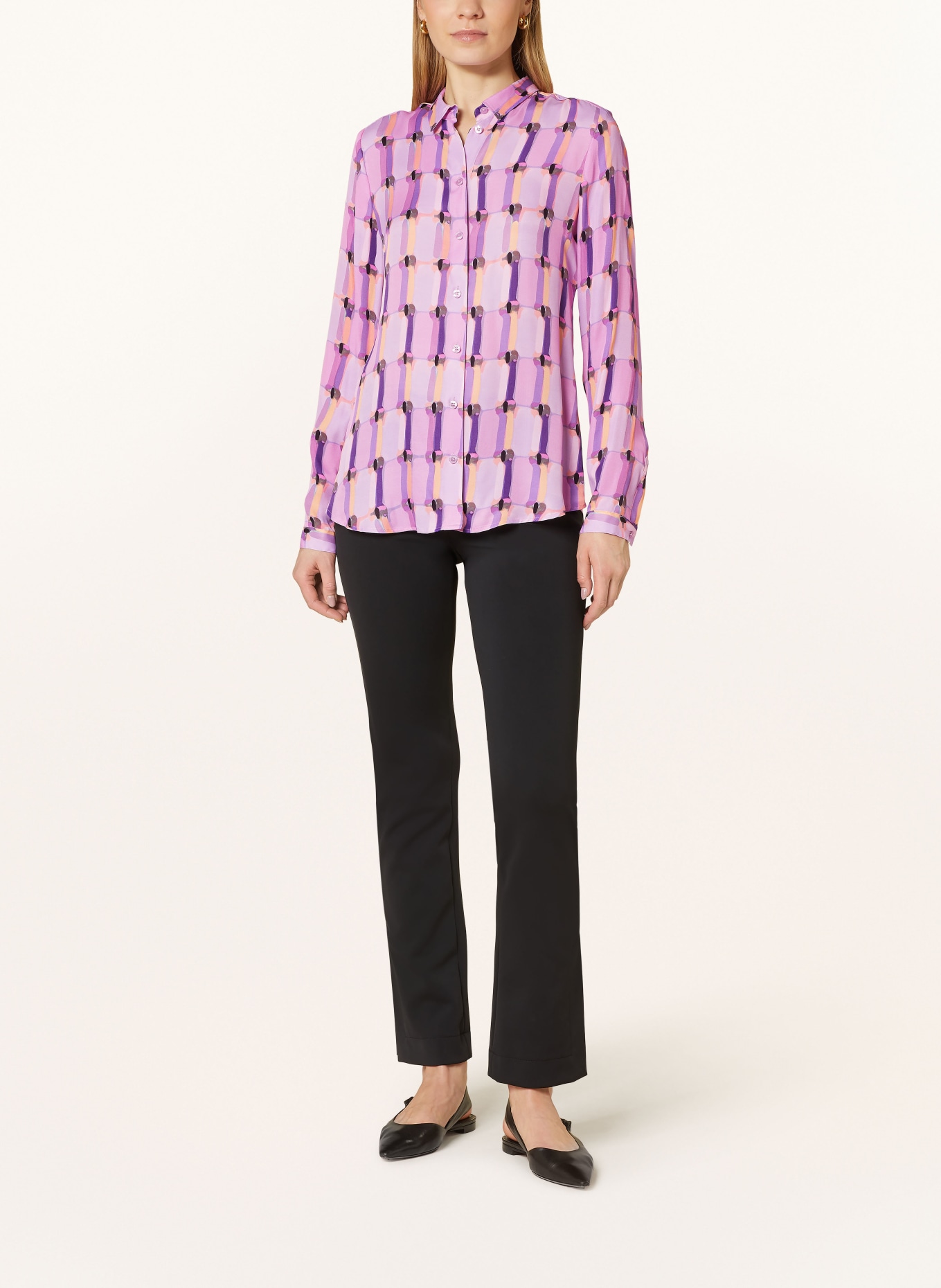 ETERNA Shirt blouse, Color: PURPLE/ LIGHT PURPLE/ YELLOW (Image 2)
