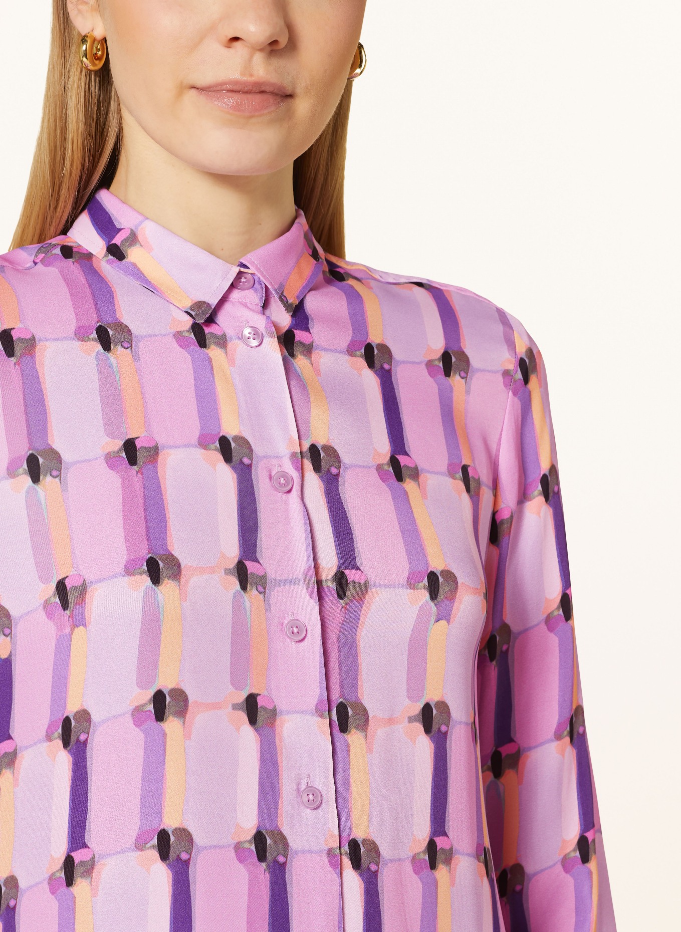 ETERNA Shirt blouse, Color: PURPLE/ LIGHT PURPLE/ YELLOW (Image 4)