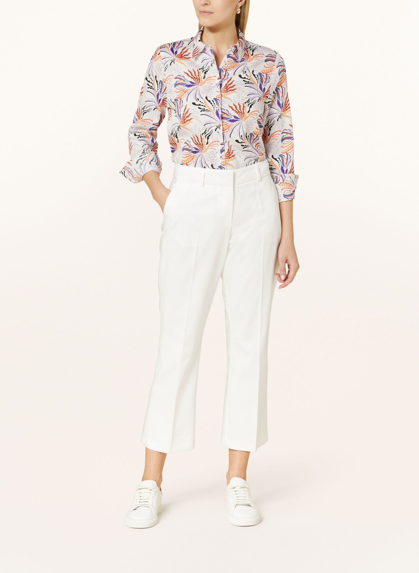 ETERNA Shirt blouse, Color: WHITE/ PURPLE/ ORANGE (Image 2)