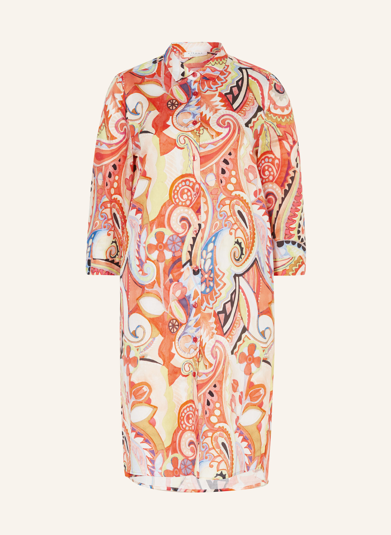 ETERNA Hemdblusenkleid mit 3/4-Arm, Farbe: ROT/ GELB/ SCHWARZ (Bild 1)