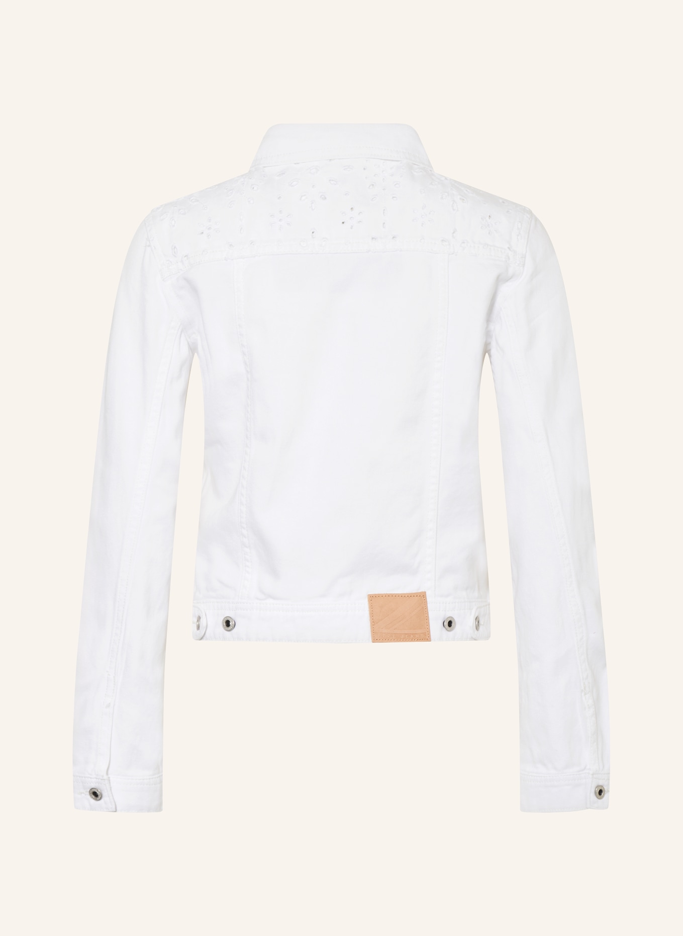 Pepe Jeans Džínová bunda s děrovanými výšivkami, Barva: BÍLÁ (Obrázek 2)
