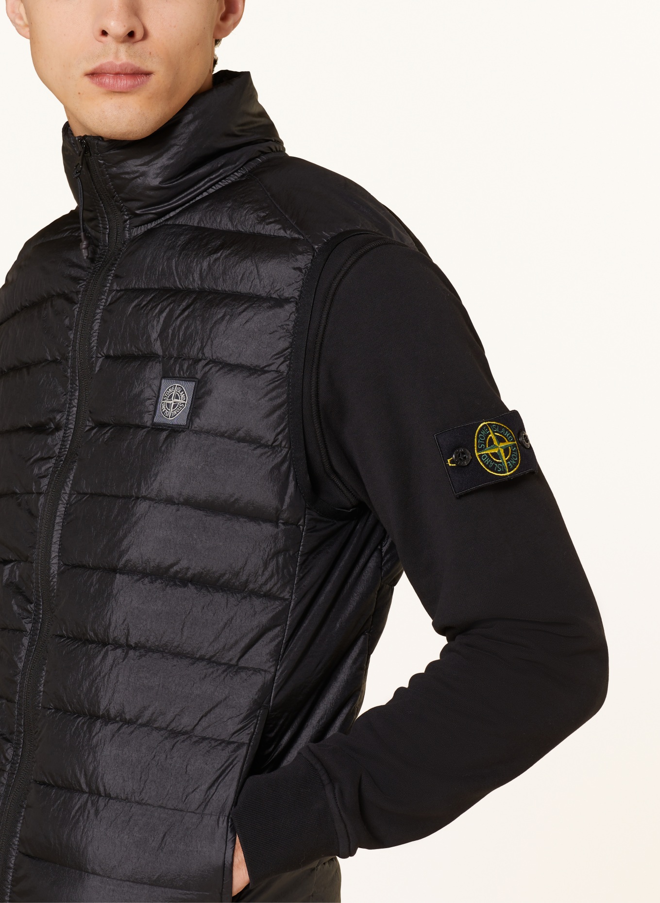 STONE ISLAND Quilted vest, Color: BLACK (Image 4)