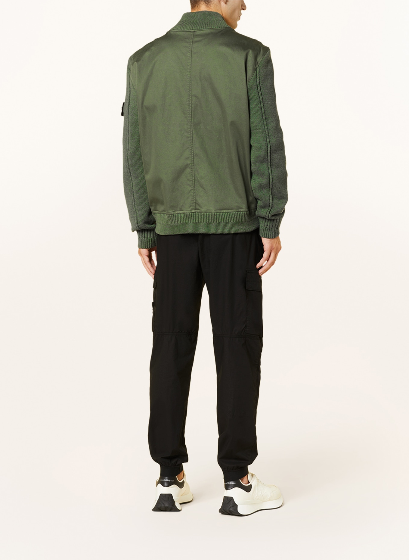 STONE ISLAND Blouson im Materialmix: DUNKELGRÜN