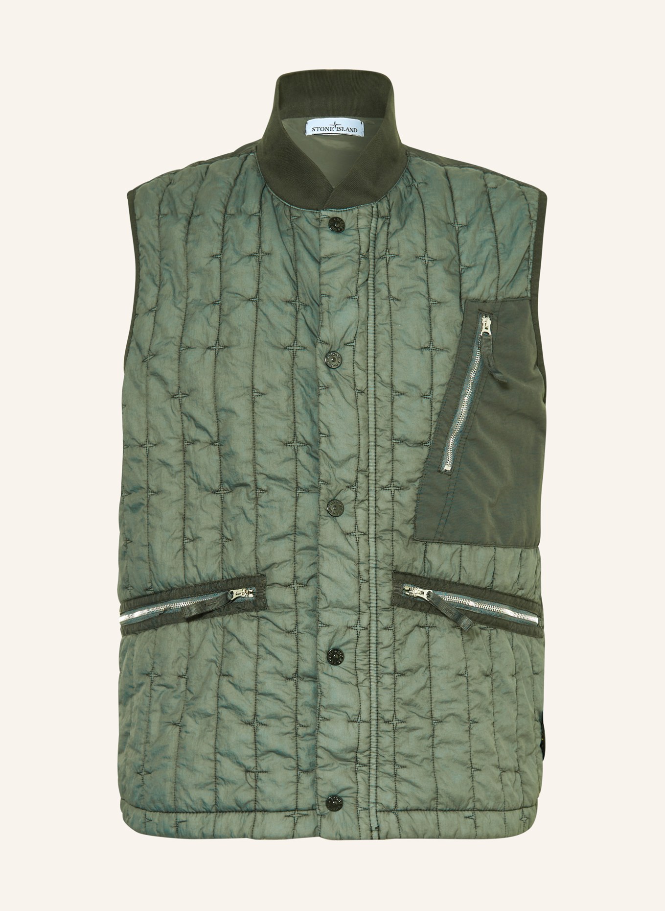 STONE ISLAND Quilted vest, Color: DARK GREEN (Image 1)
