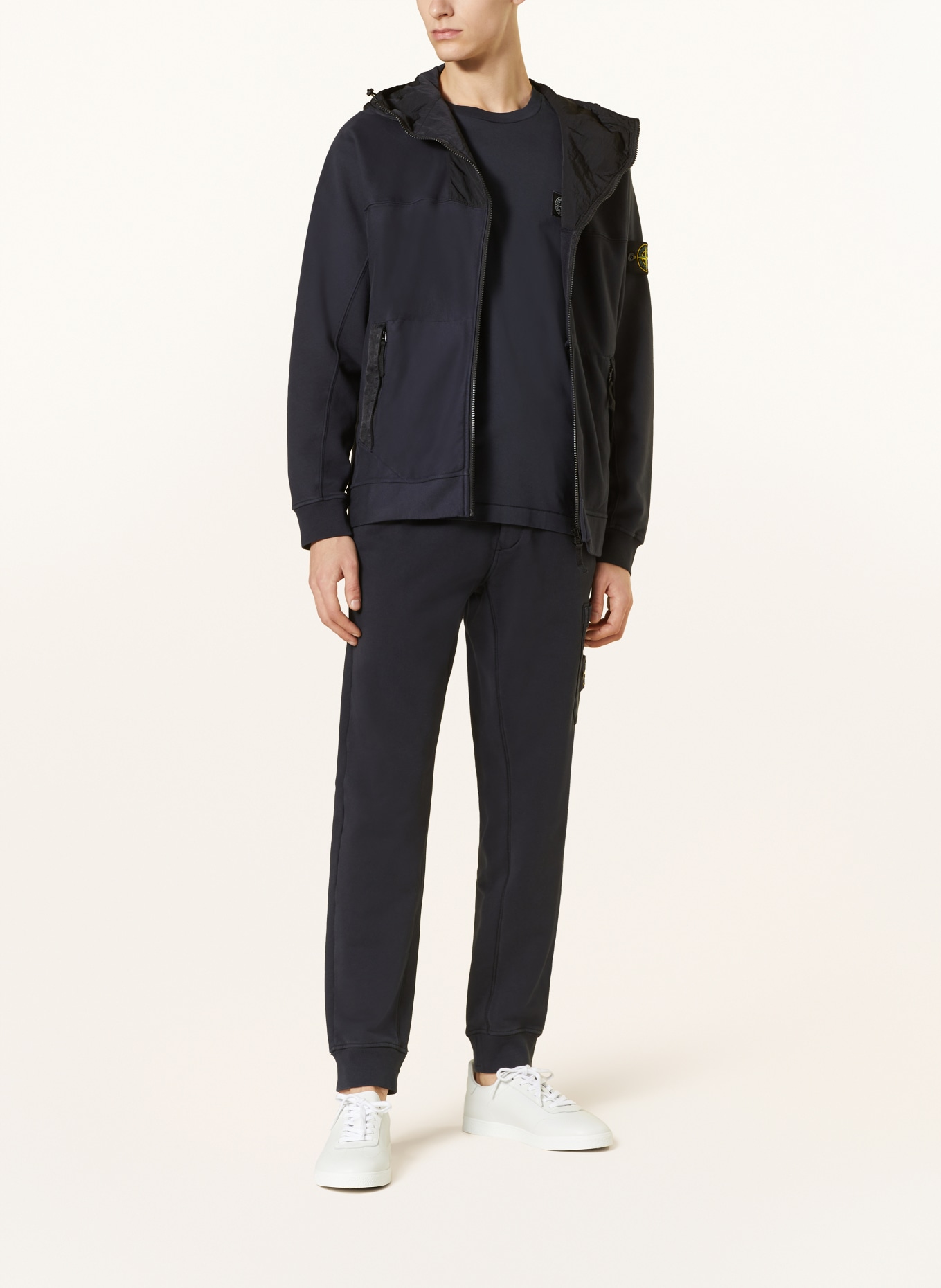STONE ISLAND Sweat jacket in mixed materials, Color: DARK BLUE/ BLACK (Image 2)