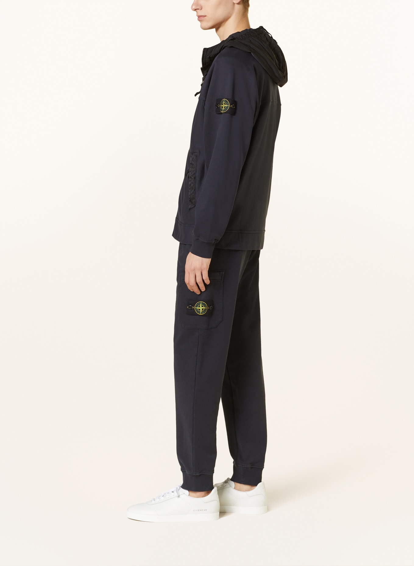 STONE ISLAND Sweat jacket in mixed materials, Color: DARK BLUE/ BLACK (Image 4)