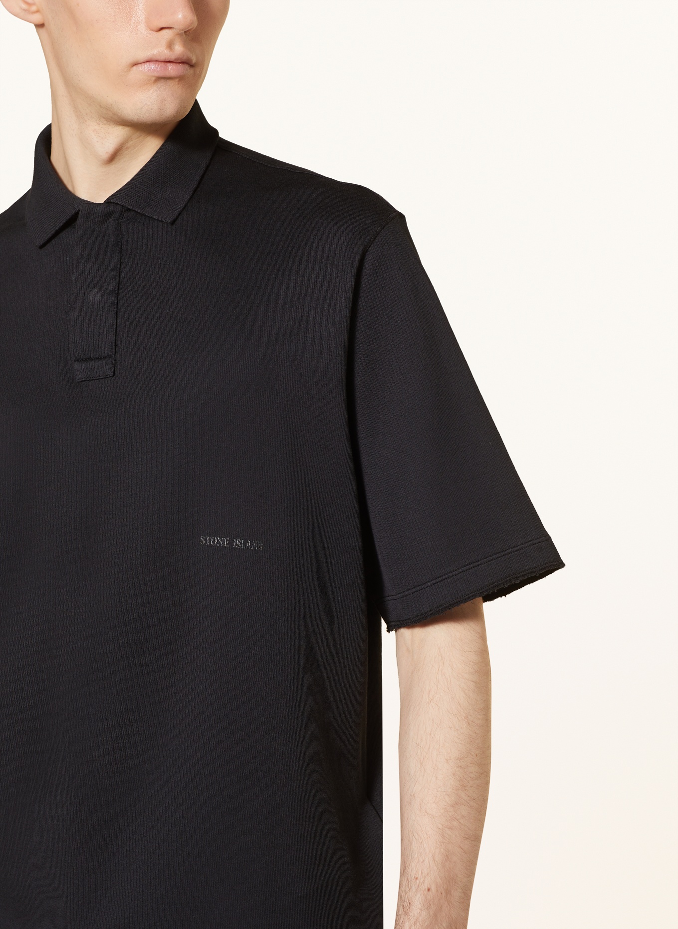 STONE ISLAND Jersey polo shirt GHOST, Color: BLACK (Image 4)