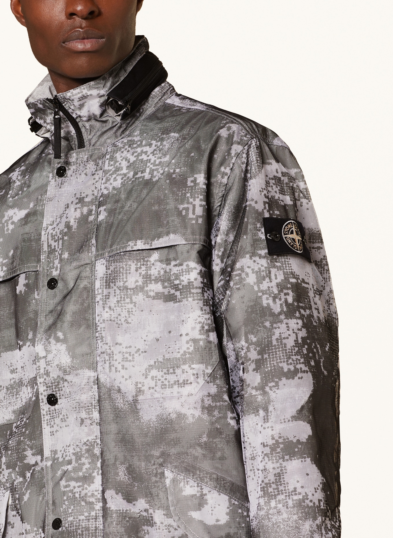 STONE ISLAND Mesh-Mantel: GRAU / HELLGRAU